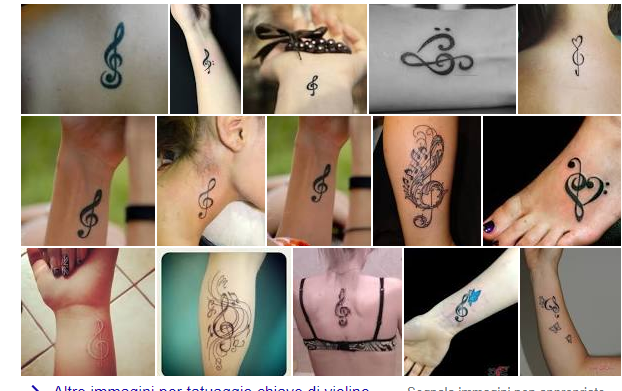 Fuera de plazo Ópera soborno Tatuaggio chiave di violino - Catalogo tatuaggi