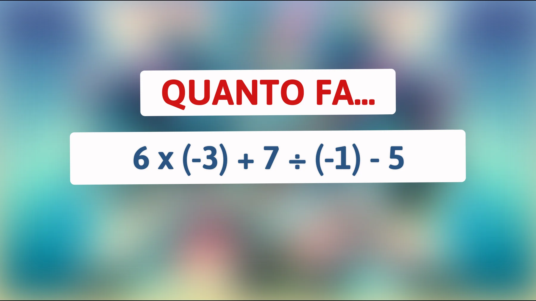"Solo i Veri Geni Risolveranno Questo Indovinello Matematico: Accetta la Sfida!""