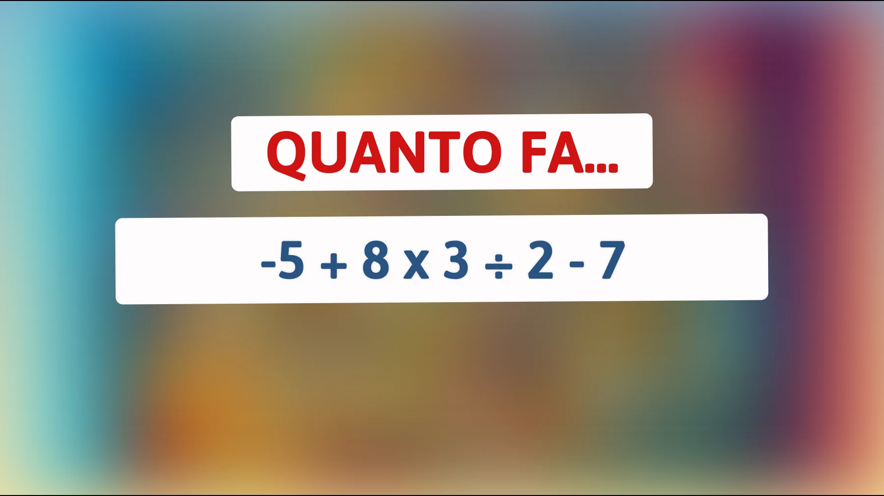 Solo il 5% del mondo riesce a risolvere questo indovinello matematico: accetta la sfida!"